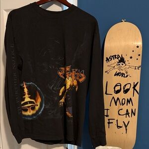 Travis Scott Black Tee with White Tour Print